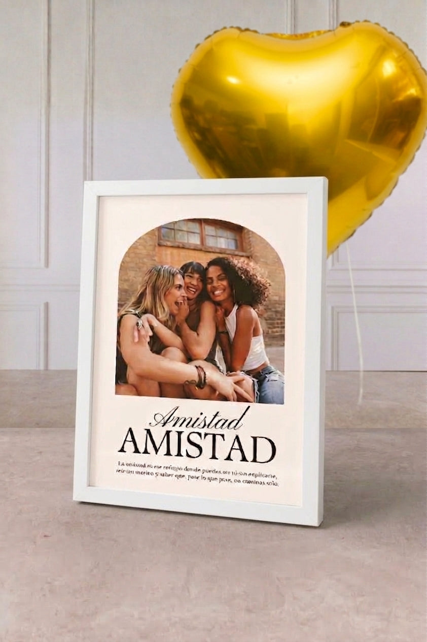 Ocasiones Enmarcadas - Portarretratos Personalizado con Globo Corazón Amarillo | Verbena 21S