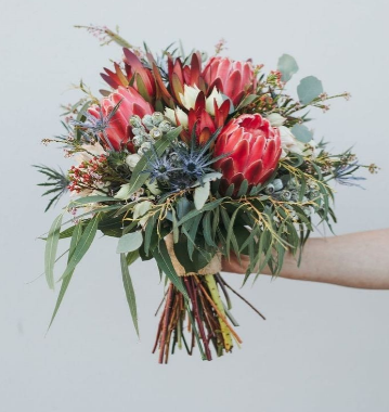 Ramo de novía de Protea + Bromelia - +Boutonier de pro