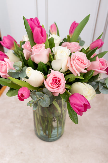 Rosa Holandesa - Tulipán, Rosa Blanca y Rosa Clarita M