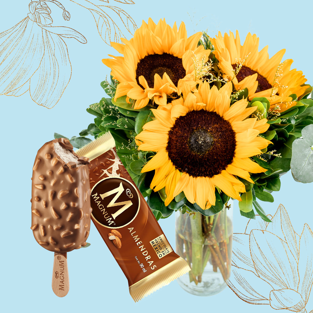 Magnum Almond Girasol Flores. – Verbena Flores | Flores a Domicilio en Todo  México